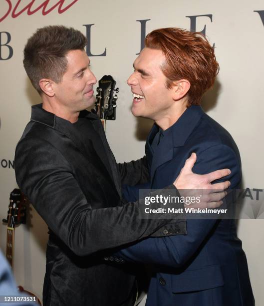 Jeremy Camp and K.J. Apa attend the premiere of Lionsgate's "I Still Believe" at ArcLight Hollywood on March 07, 2020 in Hollywood, California.