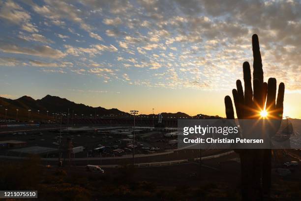 General view as the sun sets following the NASCAR Xfinity Series LS Tractor 200 at Phoenix Raceway on March 07, 2020 in Avondale, Arizona.