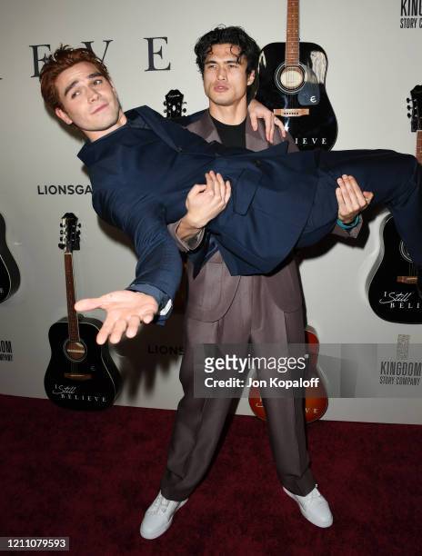 Apa and Charles Melton attend the premiere of Lionsgate's "I Still Believe" at ArcLight Hollywood on March 07, 2020 in Hollywood, California.
