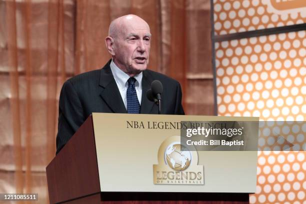 Dr. Jack Ramsay speaks to the crowd during the Legends Brunch as part of 2011 NBA All-Star Weekend on February 20, 2011 in Los Angeles, California....