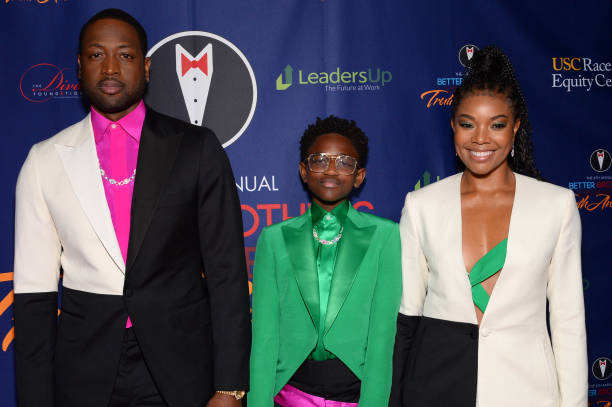 Dwyane Wade, Zaya Wade and Gabrielle Union attend the Better Brothers Los Angeles 6th annual Truth Awards at Taglyan Complex on March 07, 2020 in Los...