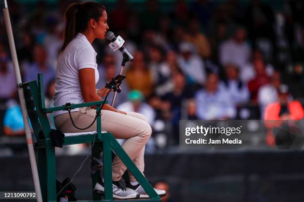 Detial of judge during the match as part of day 2 of Davis Cup World Group I Play-offs at Club Deportivo La Asuncion on March 7, 2020 in Mexico City,...