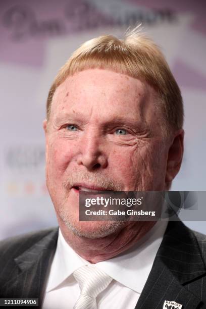 Las Vegas Raiders owner Mark Davis is interviewed during the 24th annual Keep Memory Alive "Power of Love Gala" benefit for the Cleveland Clinic Lou...