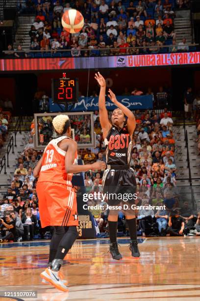 Ivory Latta of the Eastern Conference All-Stars shoots the ball during the 2013 Boost Mobile WNBA All-Star Game on July 27, 2013 at Mohegan Sun Arena...