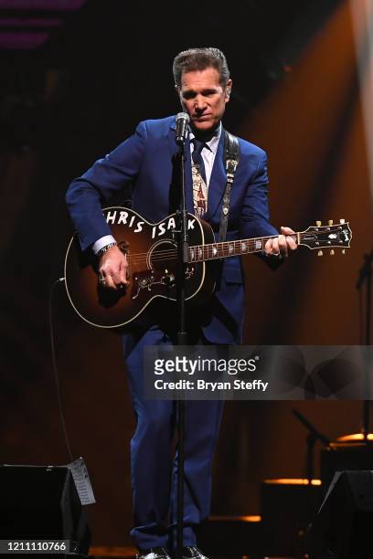 Chris Isaak performs onstage at the 24th annual Keep Memory Alive 'Power of Love Gala' benefit for the Cleveland Clinic Lou Ruvo Center for Brain...