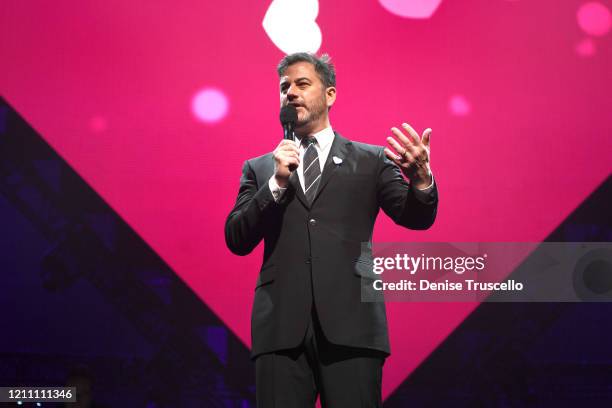 Jimmy Kimmel speaks at the 24th annual Keep Memory Alive 'Power of Love Gala' benefit for the Cleveland Clinic Lou Ruvo Center for Brain Health at...