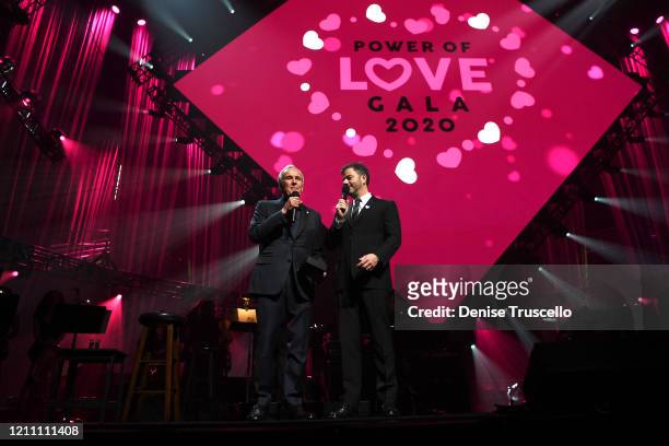 Larry Ruvo and Jimmy Kimmel speaks at the 24th annual Keep Memory Alive 'Power of Love Gala' benefit for the Cleveland Clinic Lou Ruvo Center for...