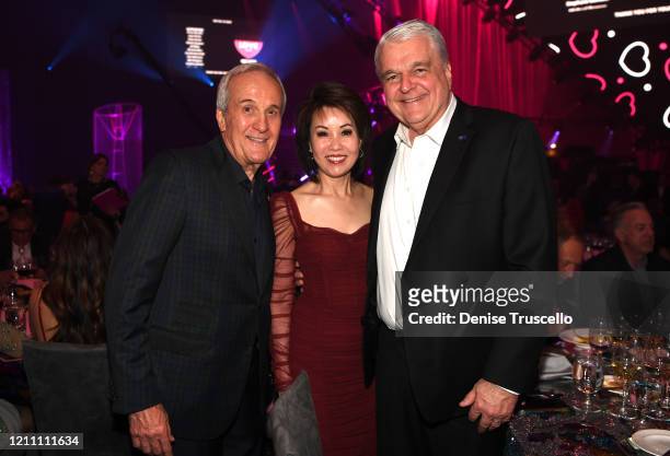 Larry Ruvo, Kathy Ong, and Steve Sisolak attend the 24th annual Keep Memory Alive 'Power of Love Gala' benefit for the Cleveland Clinic Lou Ruvo...