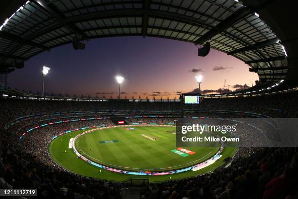 General view is seen during the ICC Women's T20 Cricket World Cup Final match between India and Australia at the Melbourne Cricket Ground on March...