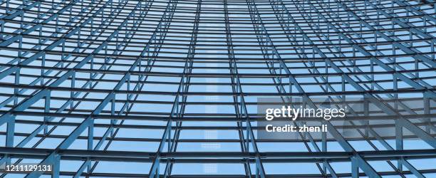 ordered steel frame - wire mesh construction stock pictures, royalty-free photos & images