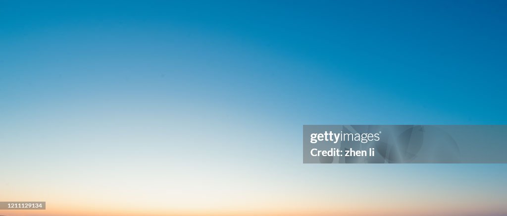 The gradual color of the sky at sunset