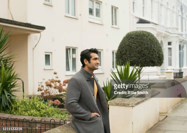 Comedian, actor, screenwriter and podcaster Kumail Nanjiani is photographed for the New York Times on January 9, 2020 in London, England.