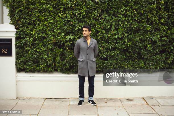 Comedian, actor, screenwriter and podcaster Kumail Nanjiani is photographed for the New York Times on January 9, 2020 in London, England.