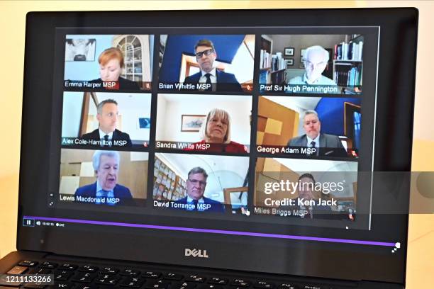 Committee members on-screen Emma Harper, Brian Whittle, Alex Cole-Hamilton, Sandra White, George Adam, Lewis McDonald, David Torrance and Miles...