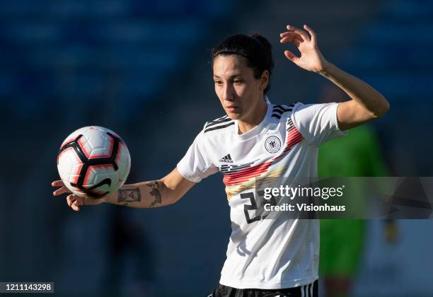 Sara Doorsoun-Khajeh of Germany during the Algarve Cup quarter-final match between Gernany Women and Sweden Women at Estádio Algarve on March 04,...