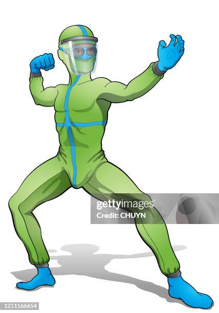 fighter doctor - strong immune system vector stock illustrations