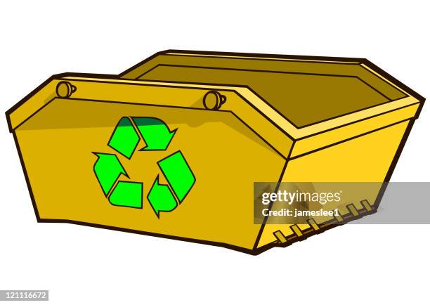 skip für recycling - müllcontainer stock-grafiken, -clipart, -cartoons und -symbole