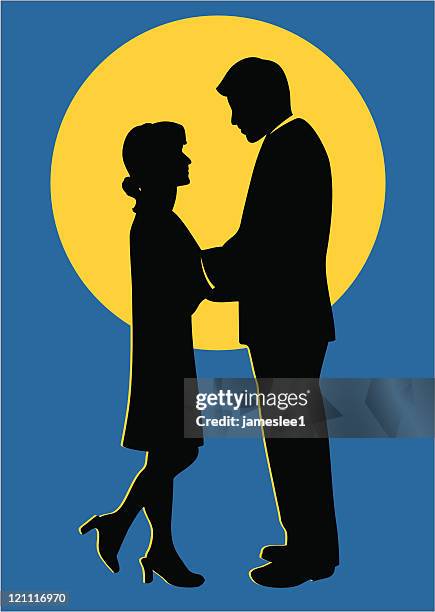 moonlight romance - moonlight couple stock illustrations