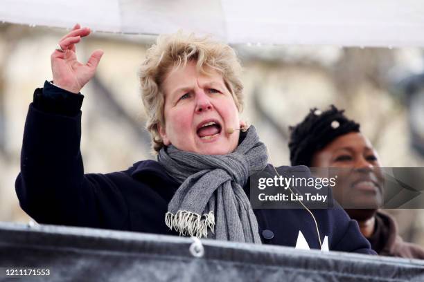 Sandi Toksvig during the #March4Women 2020 on March 08, 2020 in London, England. The event is to mark International Women's Day.