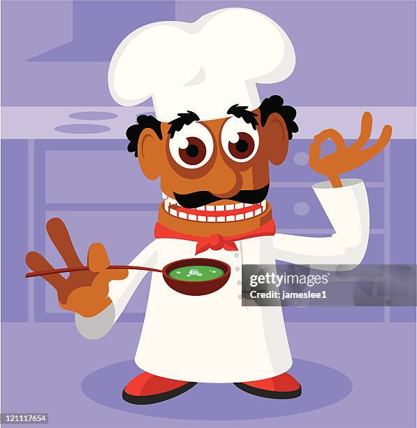 gourmet chef - chef tasting stock illustrations