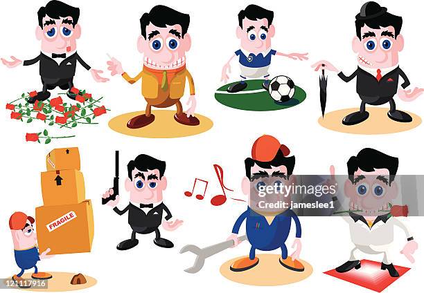 cartoon occupation set - opera singer stock illustrations