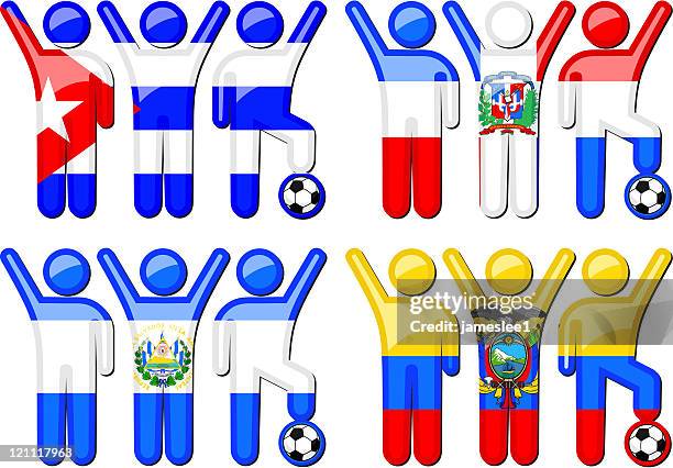 national soccer team icons - dominican republic people stock illustrations
