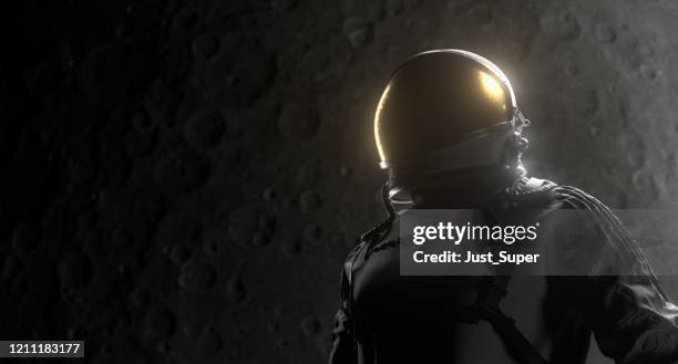 astronaut space zwarte achtergrond - nasa kennedy space center stockfoto's en -beelden