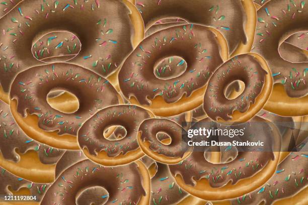 chocolate covered donuts pattern istock illustration - chocolate icing stock illustrations