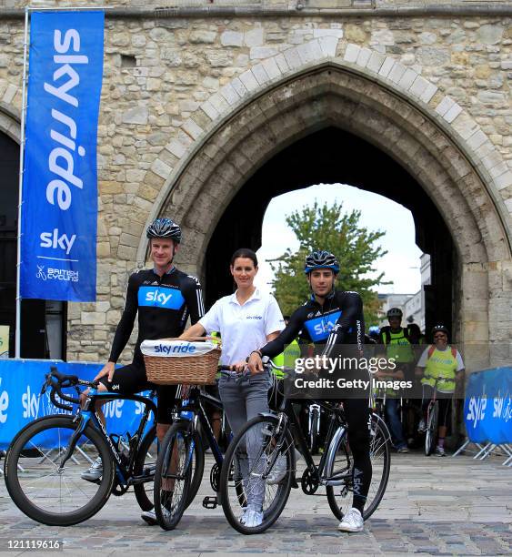 Sky Sports News Presenter, Kirsty Gallacher, Team Sky's Davide Appollonio and Michael Rogers joined thousands of participants at Sky Ride Southampton...