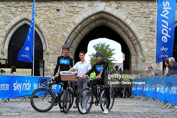 Sky Sports News Presenter, Kirsty Gallacher, Team Sky's Davide Appollonio and Michael Rogers joined thousands of participants at Sky Ride Southampton...