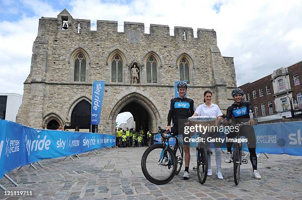 Sky Sports News Presenter Kirsty Gallacher and Team Sky's Davide Appollonio and Michael Rogers joined thousands of participants at Sky Ride...