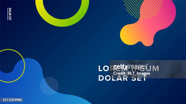presentation title slide design layout with fluid gradient graphics and text on dark background - blobs stock illustrations