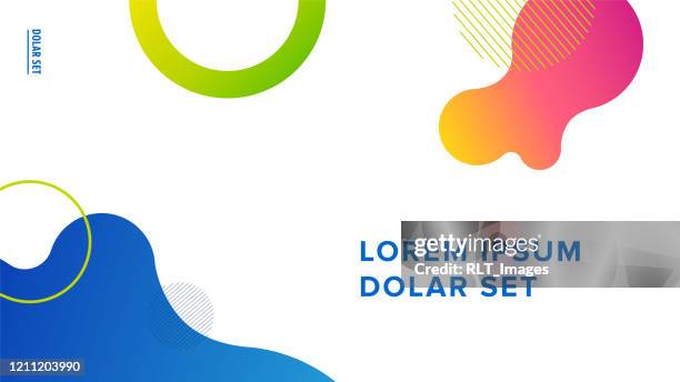 presentation title slide design layout with fluid gradient graphics and text on white background - presentation background stock illustrations