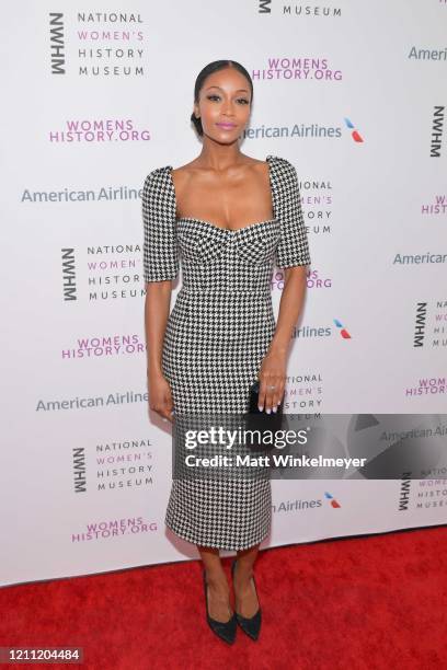 Yaya DaCosta attends the National Women's History Museum's 8th annual Women Making History Awards at Skirball Cultural Center on March 08, 2020 in...