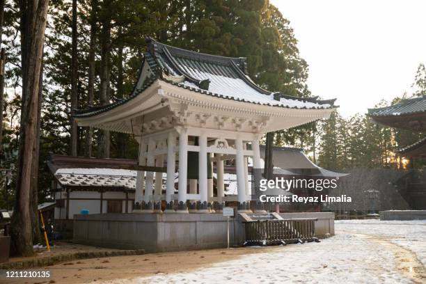 the daito bell tower - konpon daito stock pictures, royalty-free photos & images