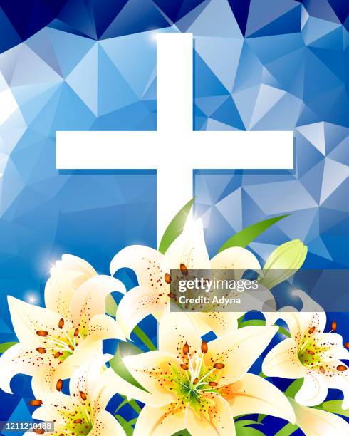 jesus ist lebendig - easter lily stock-grafiken, -clipart, -cartoons und -symbole