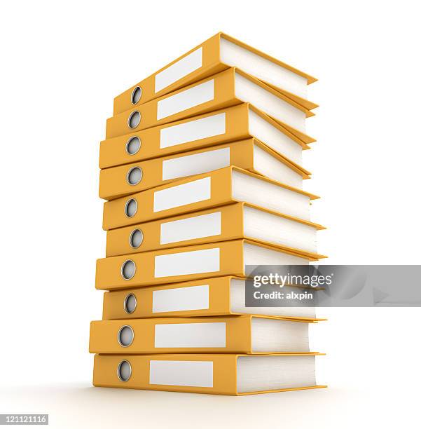 pile of binders - 3d map stockfoto's en -beelden