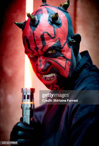 Cosplayer dressed as Darth Maul of Star Wars attends Comic Con Liverpool 2020 on March 08, 2020 in Liverpool, England.