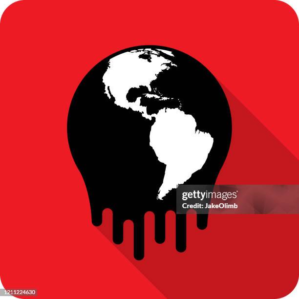 global warming icon silhouette 2 - energy efficient heating stock illustrations