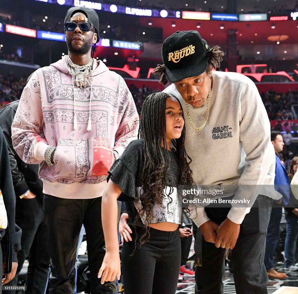 Celebrities At The Los Angeles Clippers Game
