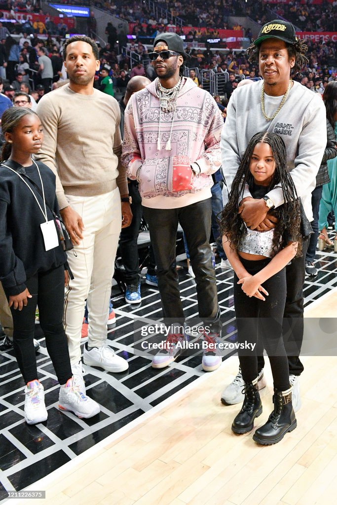 Celebrities At The Los Angeles Clippers Game