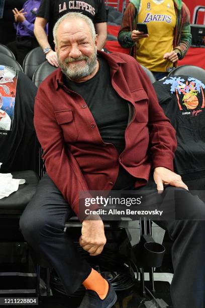 Dick Wolf attends a basketball game between the Los Angeles Clippers and the Los Angeles Lakers at Staples Center on March 08, 2020 in Los Angeles,...