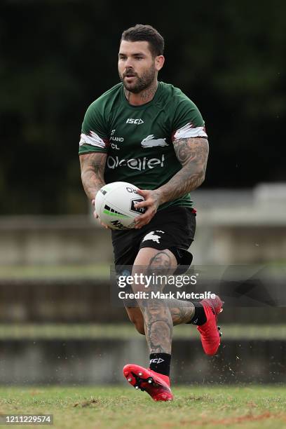 Adam Reynolds of the Rabbitohs in action during a South Sydney Rabbitohs NRL training session at Redfern Oval on March 09, 2020 in Sydney, Australia.