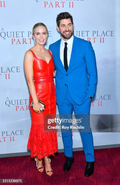 Director, writer, producer John Krasinski and Emily Blunt attend the World Premiere of "A Quiet Place Part II" presented by Paramount Pictures, at...