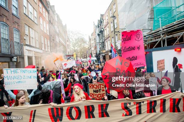 Sex workers joined by members of the public march through central London blocking traffic in busy areas during a City Wide sex workers 24 hour strike...