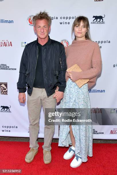Sean Penn and Leila George attend "Meet Me In Australia" To Benefit Australia Wildfire Relief Efforts, hosted by The Greater Los Angeles Zoo...