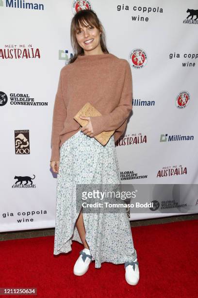 Leila George attends The Greater Los Angeles Zoo Association Hosts "Meet Me In Australia" To Benefit Australia Wildfire Relief Efforts at Los Angeles...
