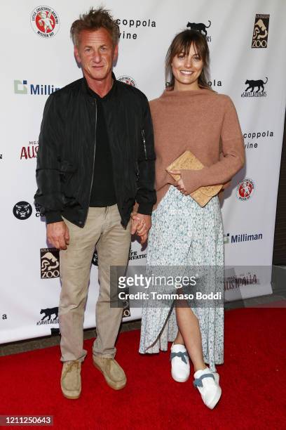 Sean Penn and Leila George attend The Greater Los Angeles Zoo Association Hosts "Meet Me In Australia" To Benefit Australia Wildfire Relief Efforts...