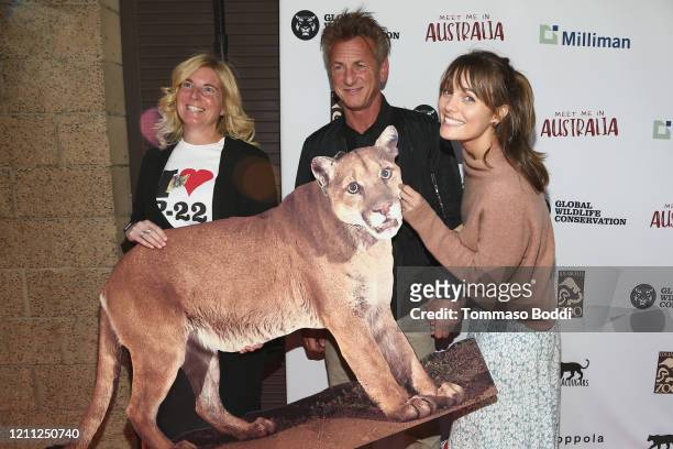 Beth Pratt, Sean Penn and Leila George attend The Greater Los Angeles Zoo Association Hosts "Meet Me In Australia" To Benefit Australia Wildfire...
