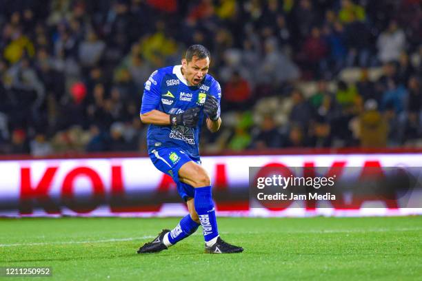 Rodolfo Cota Goalkeeper of Leon celebrates during the 9th round match between FC Juarez and Leon as part of the Torneo Clausura 2020 Liga MX at...